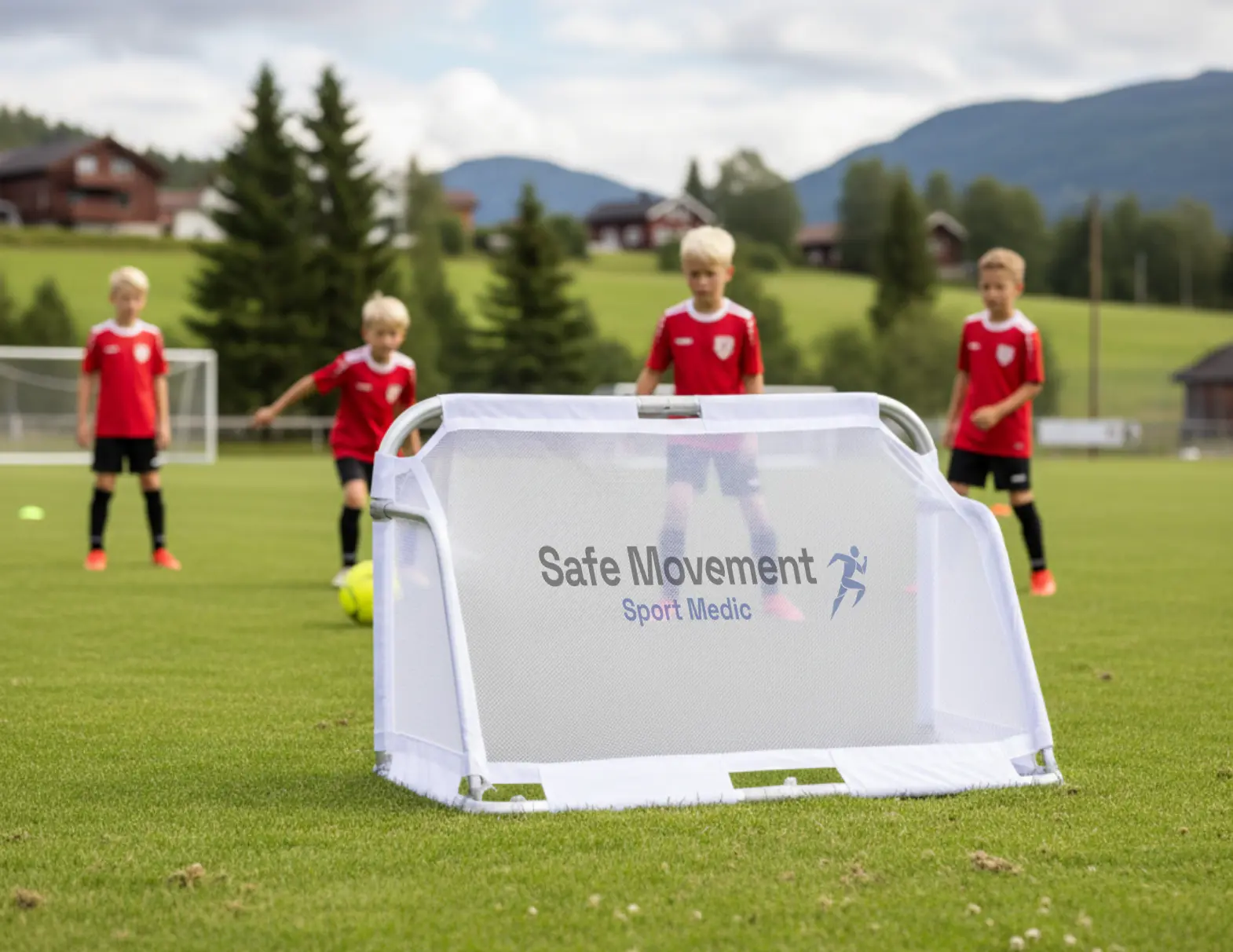 Bilde som viser at også barn kan bruke fotballmålet